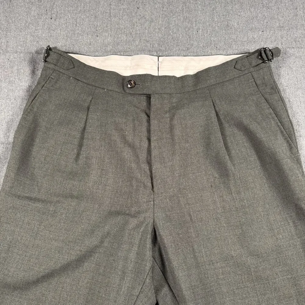 Suitsupply Brescia Mens Pure Wool Dress Pants Dark Green 38 Regular 38x27